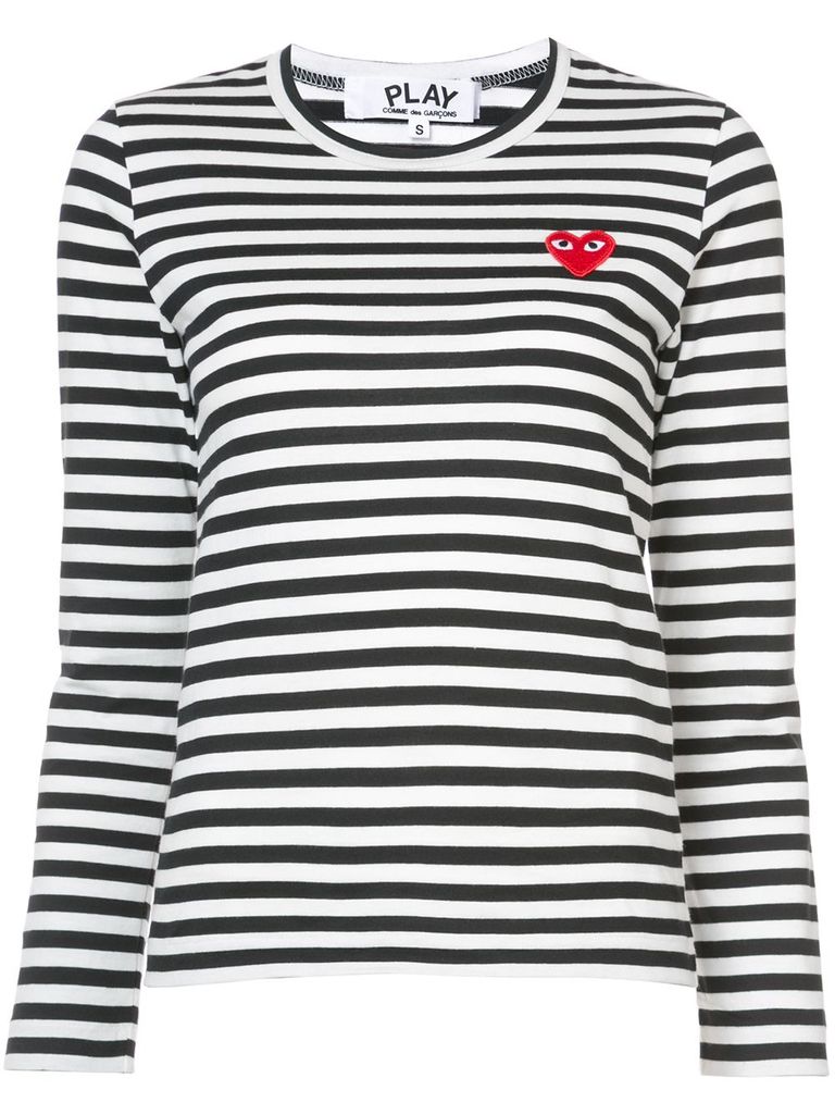 Stripes red heart t shirt