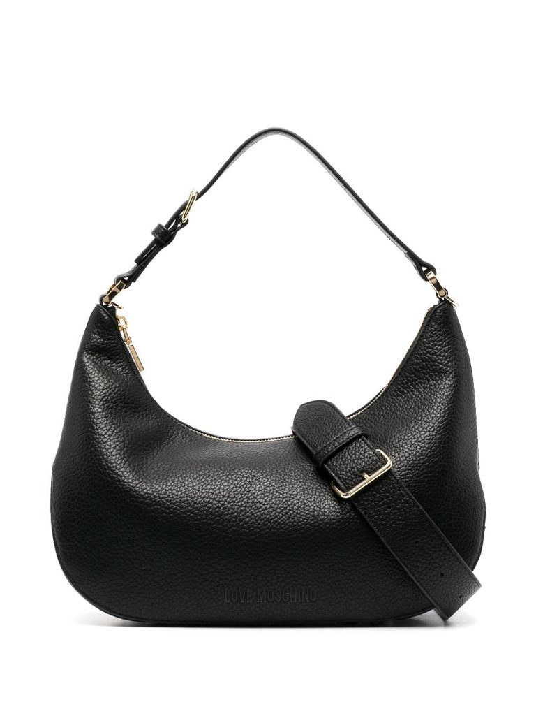 Logo-plaque shoulder bag