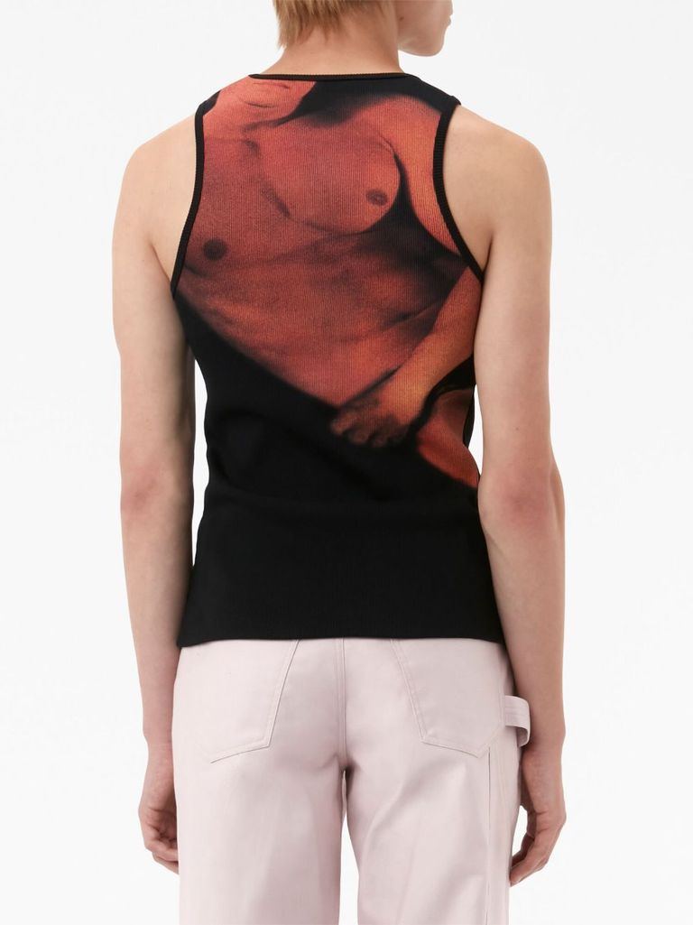Photograph-print tank top
