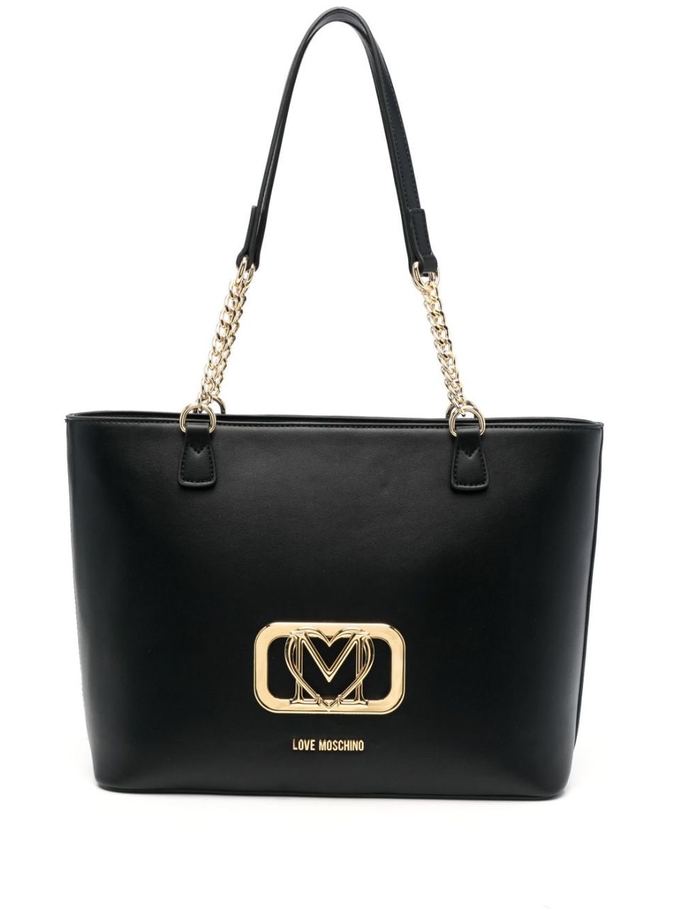 Love Moschino Logo-plaque Chain-link Tote Bag in Black
