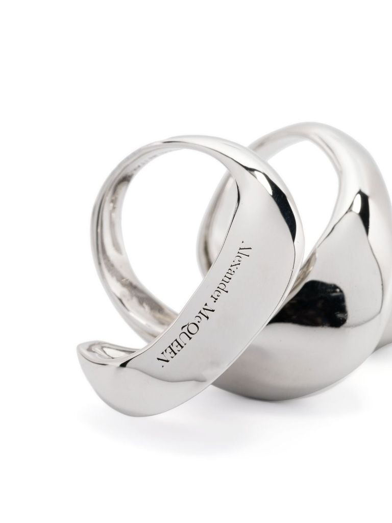Twisted polished-finish ring