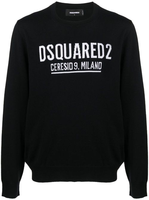 Crew necks Dsquared2 - Logo intarsia short sleeved crewneck