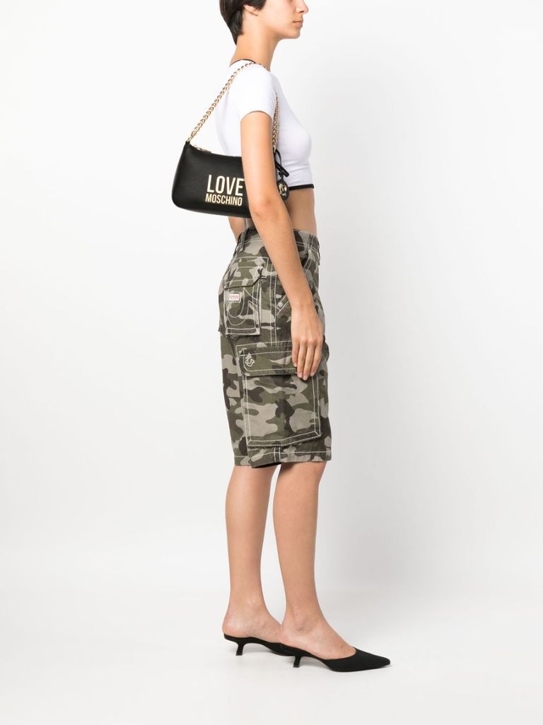 Logo-lettering shoulder bag