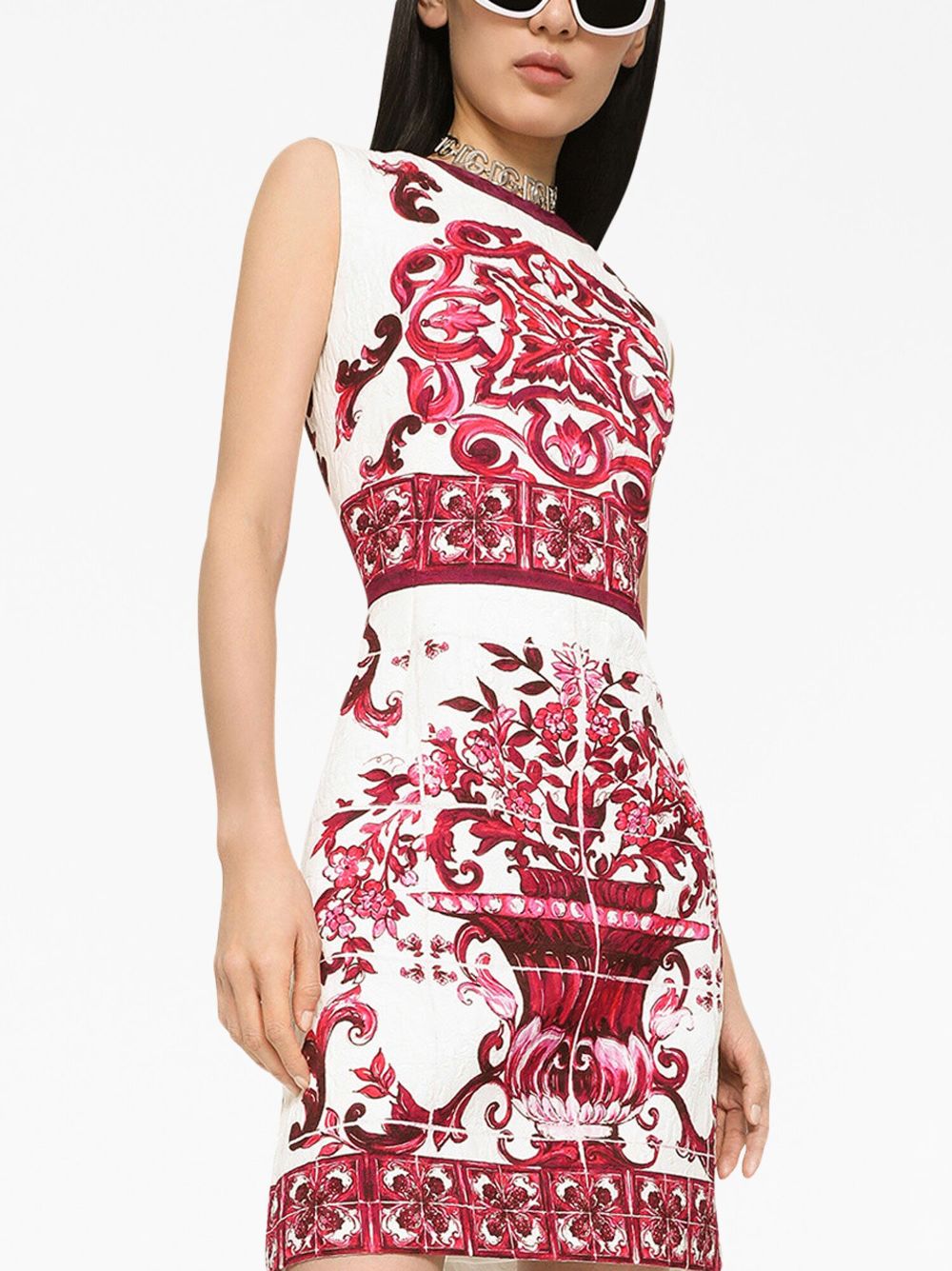 Dolce&gabbana Vestito Con Maioliche Majolica-print Mini Dress