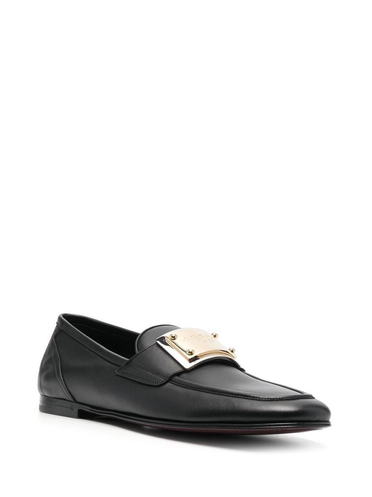 Logo-plaque loafers
