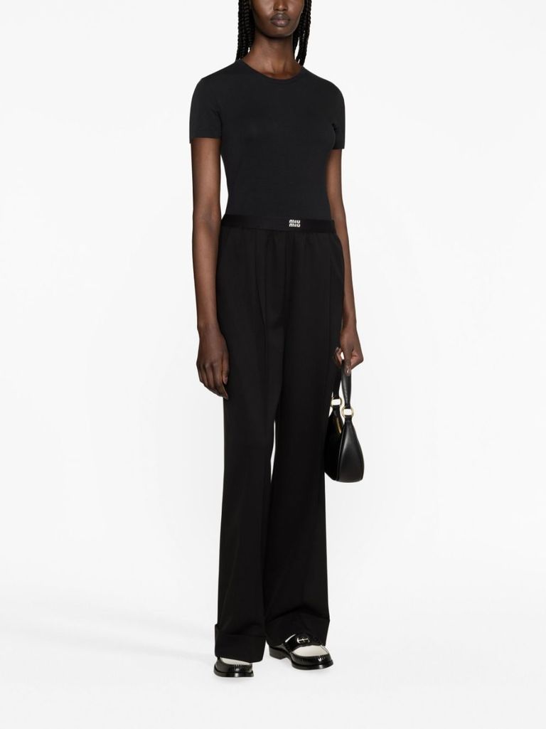 Logo-waistband trousers