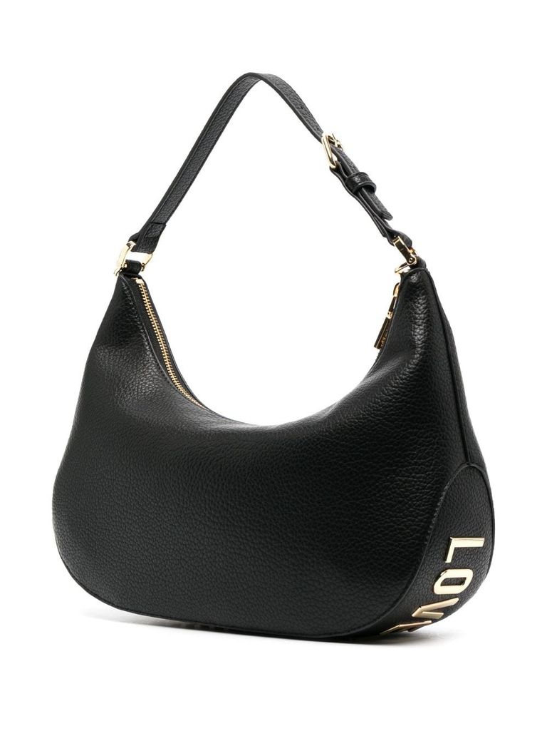 Logo-plaque shoulder bag