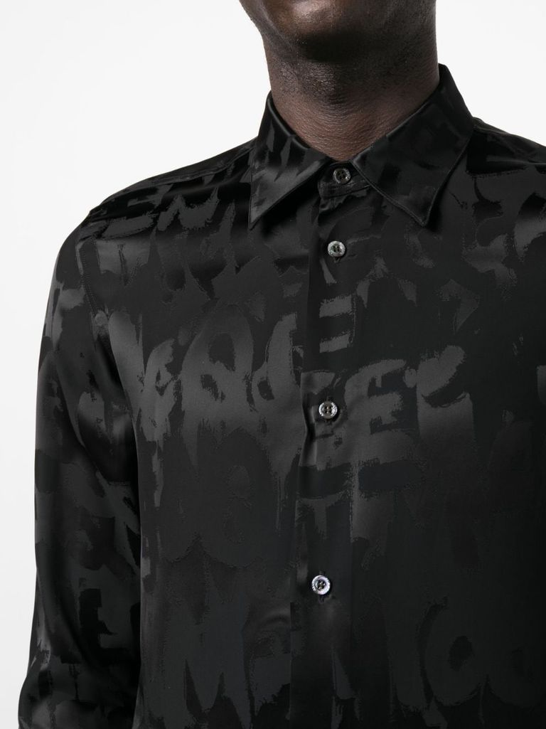 Graffiti logo-jacquard shirt