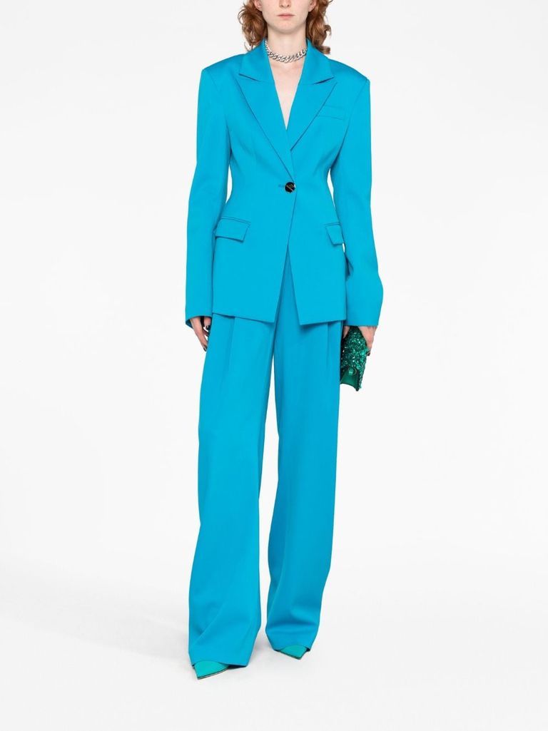 コート THE ATTICO Woman Coat Blue 250WCC080W046 184 Black single-breasted coat The attico - women - THE ATTICO