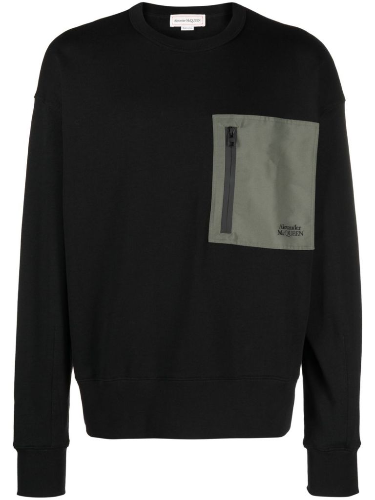 Sweatshirt with sales chest pocket