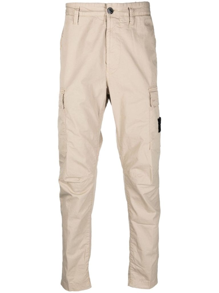 Stone Island stretch cotton cargo trousers for men Navy | Caposerio.com