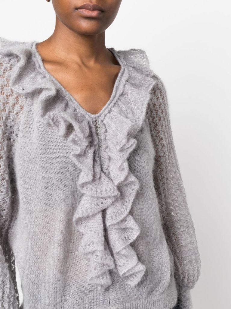 Grey hot sale ruffle jumper