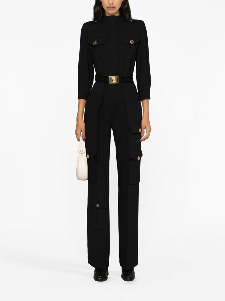 Belted cargo jumpsuit