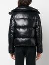 Black logo patch puffer