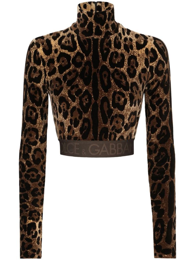 Animal print outlet high neck blouse