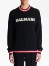 balmain - Logo-jacquard jumper - 3