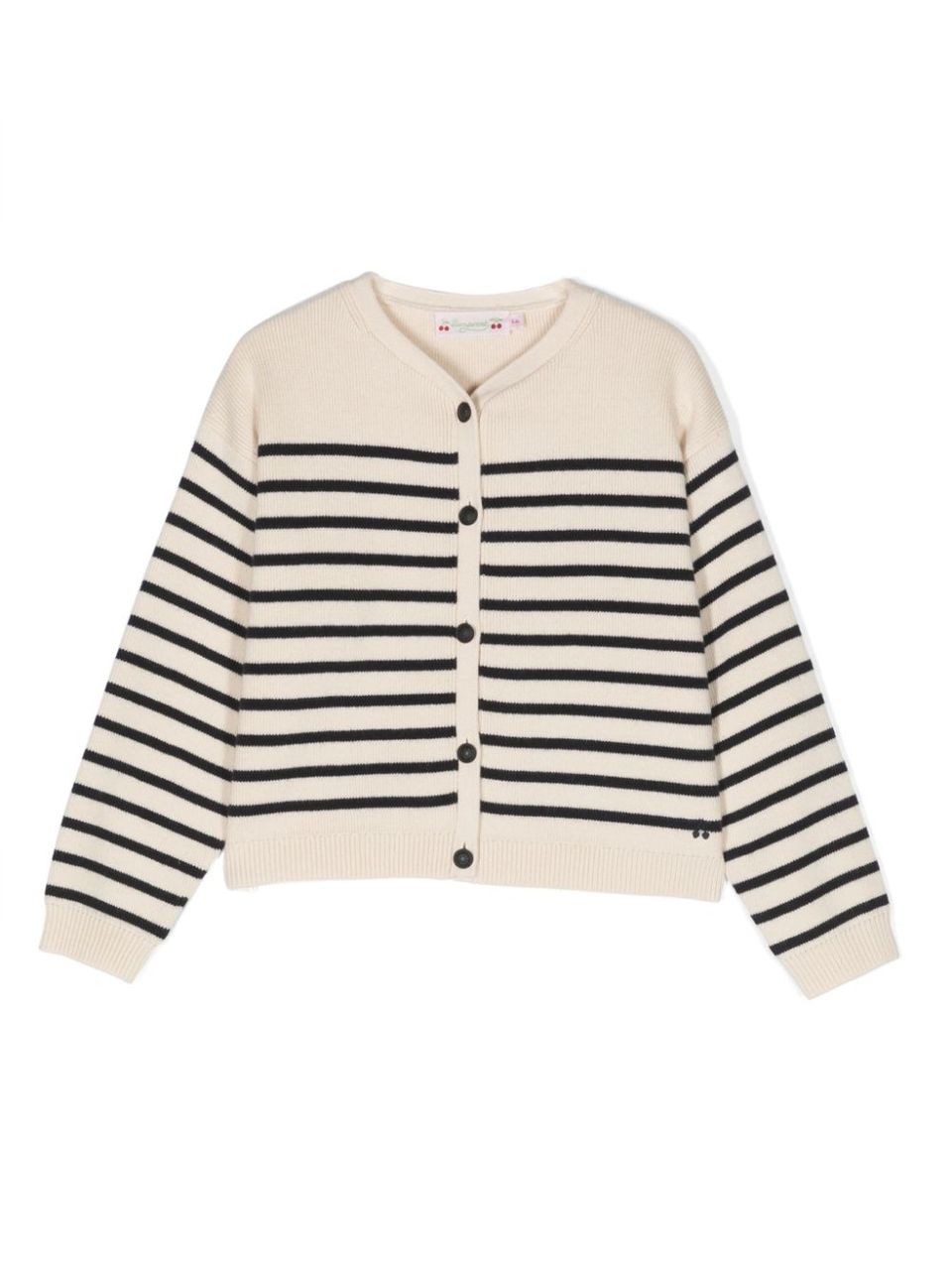 Express Women's Striped V-Neck Bow Cardigan