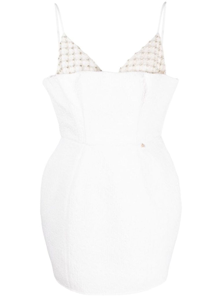 Pearl-embellished mini dress