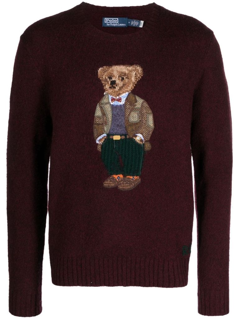 Bear-embroidered jumper