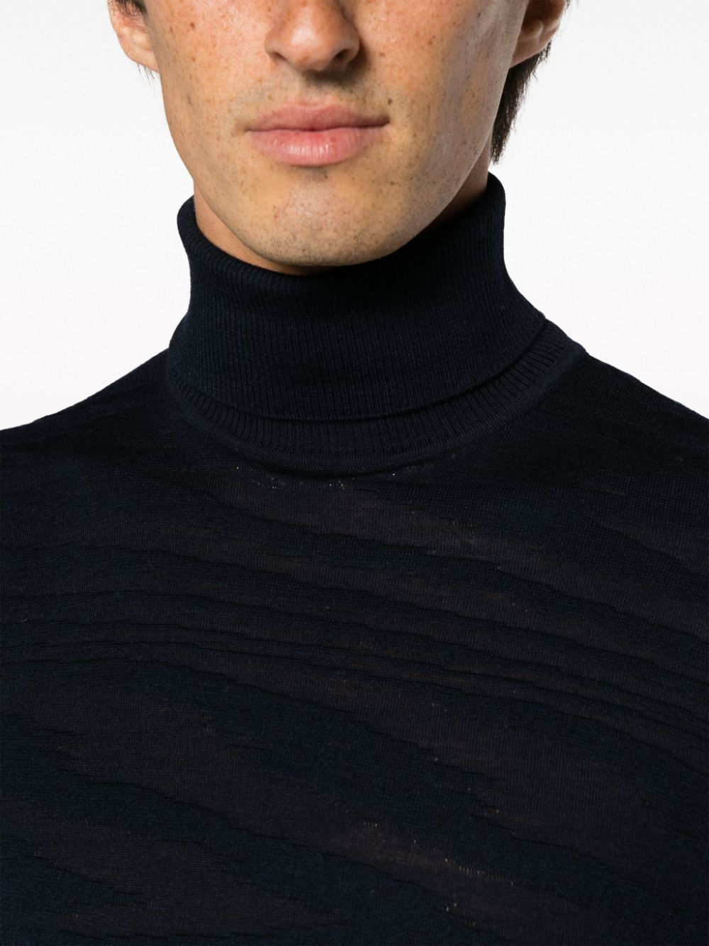 Print roll-neck jumper