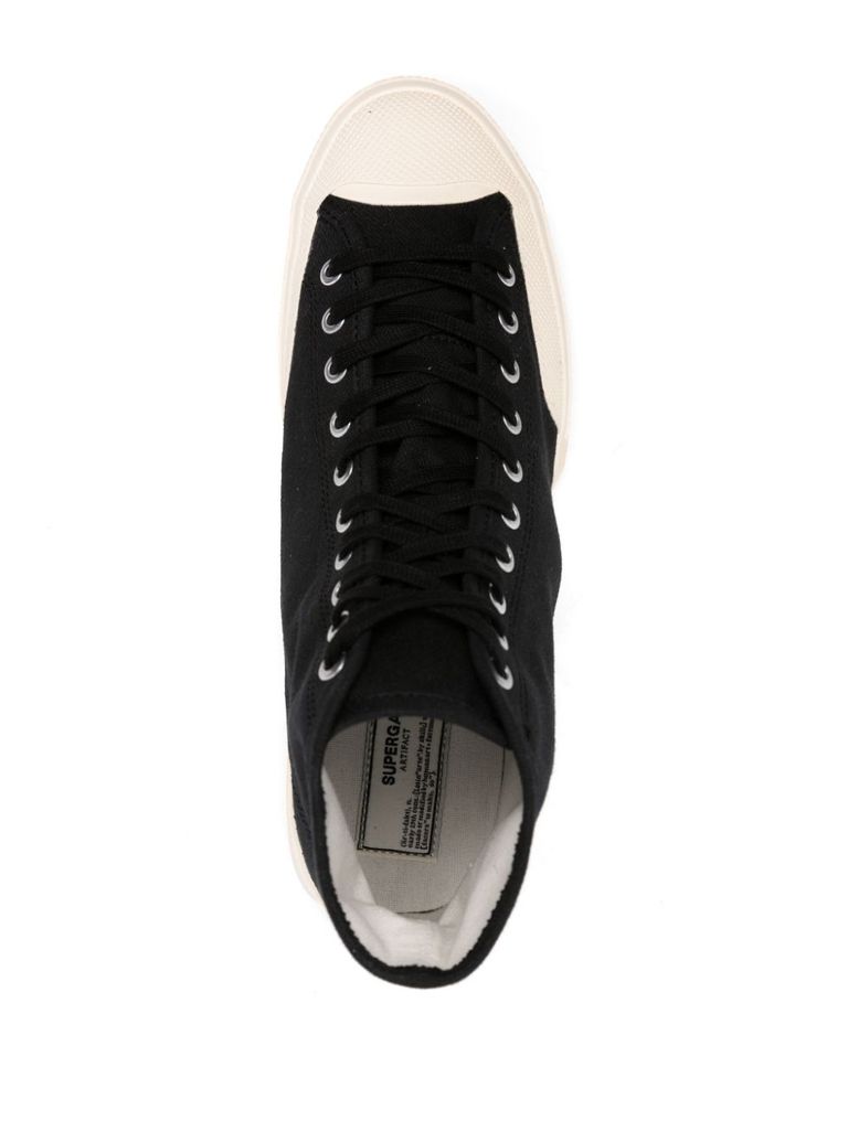 Superga scarpe alte outlet nere