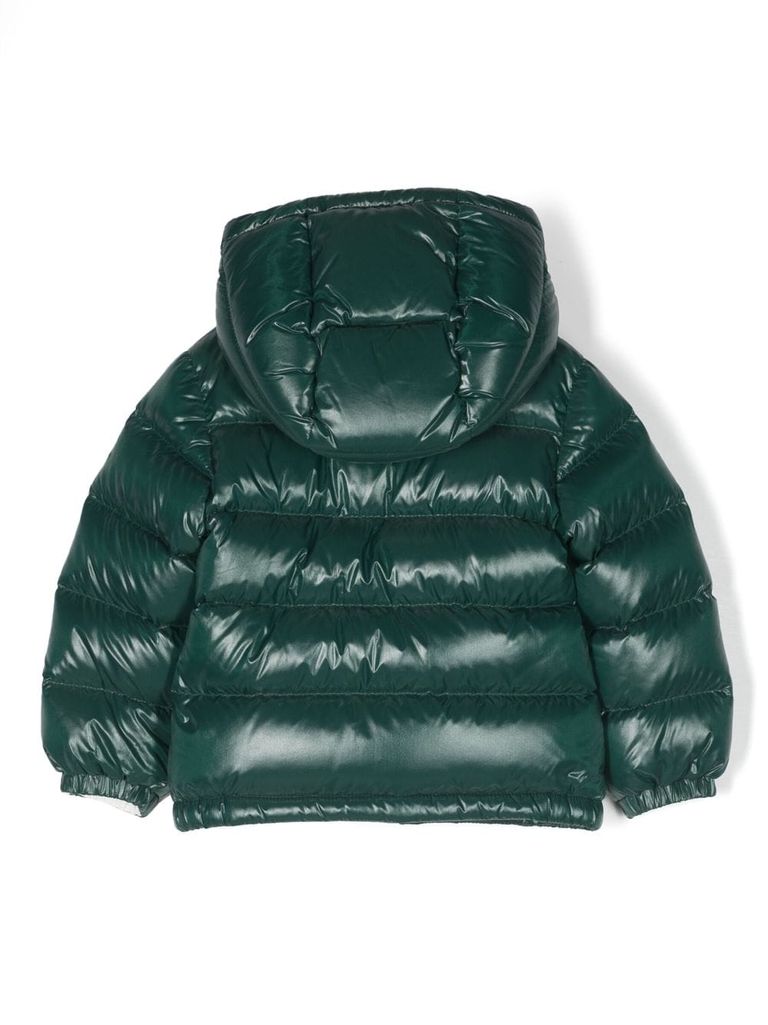 Moncler puffer shop logo patch jacket