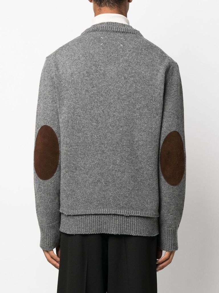 Maison martin margiela discount elbow leather patch sweater