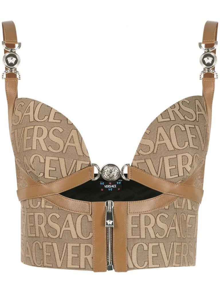 All-over logo crop top