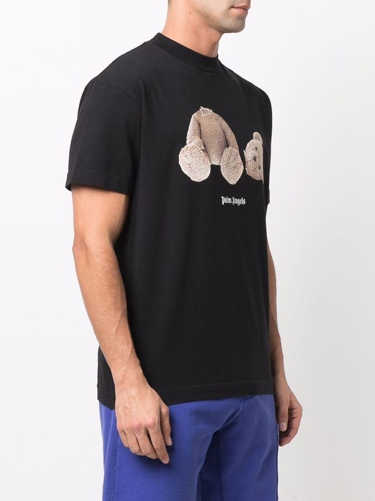 Bear motif logo t-shirt