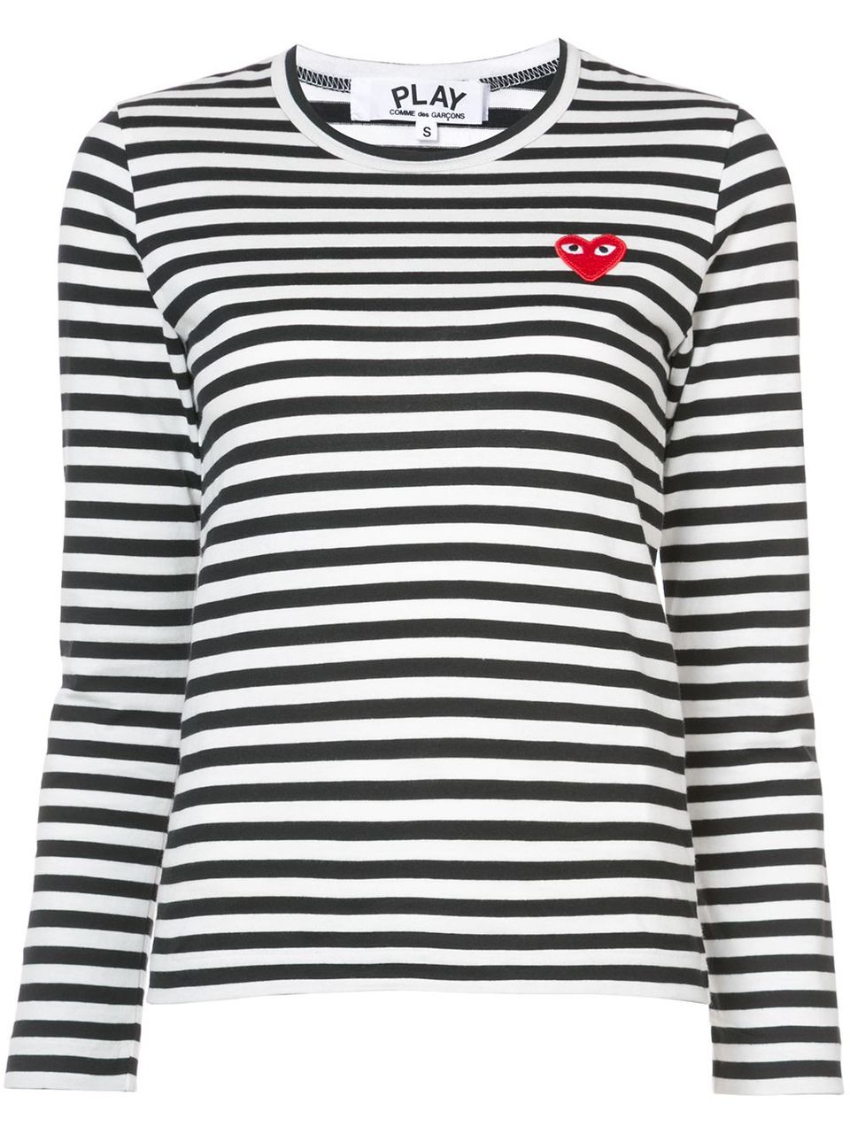 striped shirt with red heart