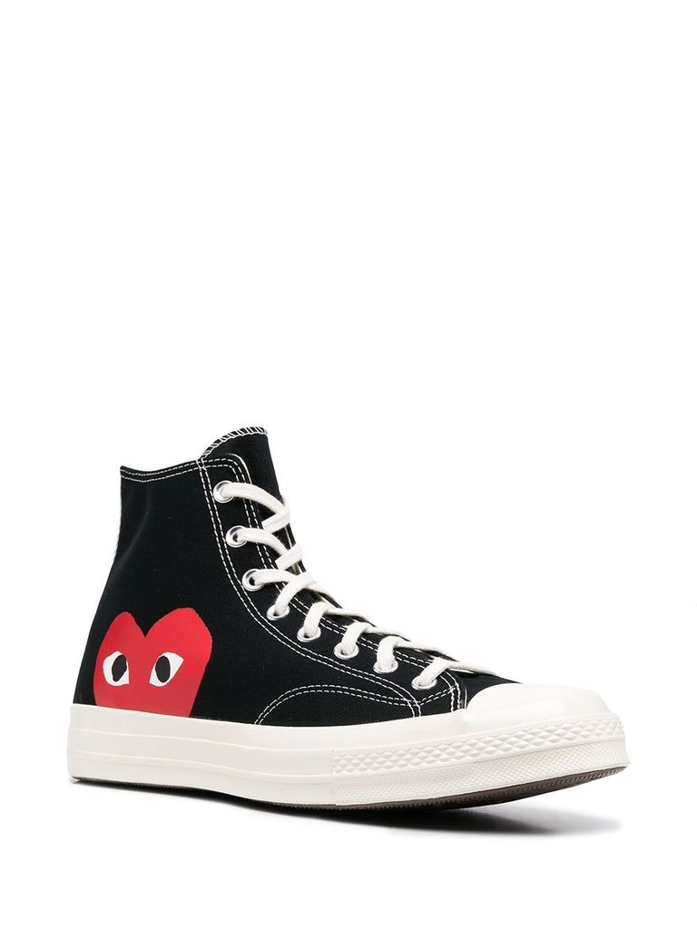 Converse comme des discount garçons white heart print