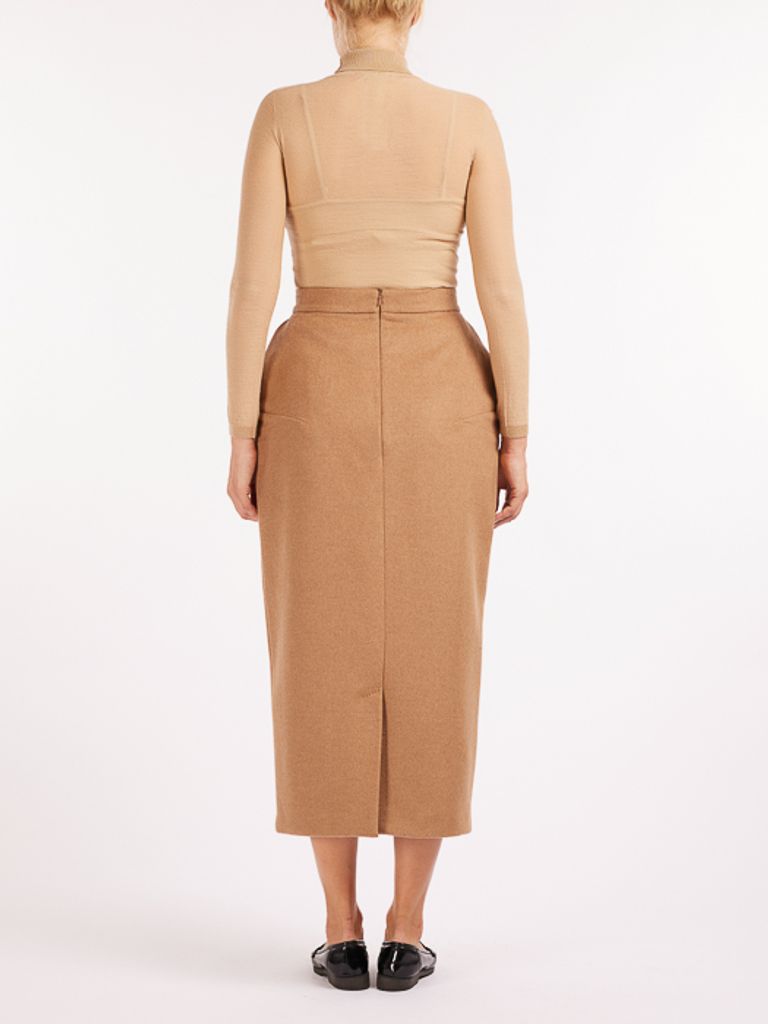 スカート MAX MARA BISCUIT CAMEL BABELE SKIRT Max Mara Camel Midi Skirt in Natural | Lyst