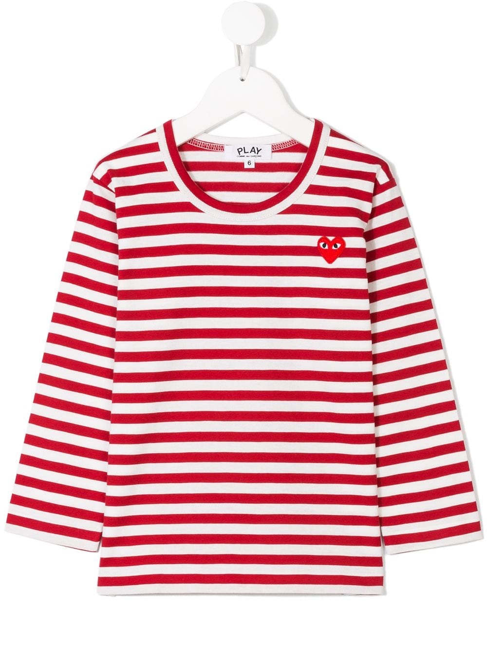 cdg red striped shirt