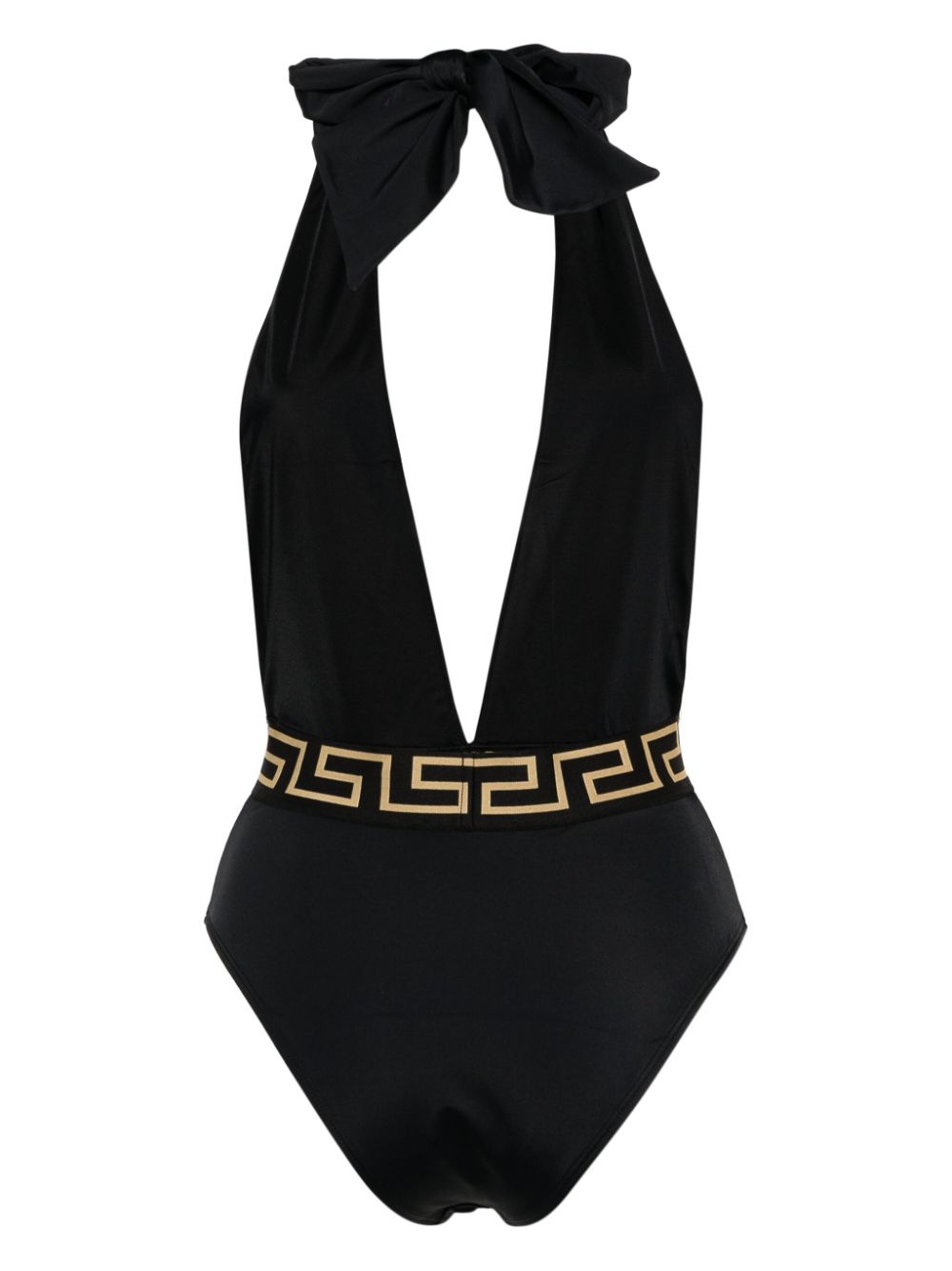 Greca printed swimsuit in black - Versace
