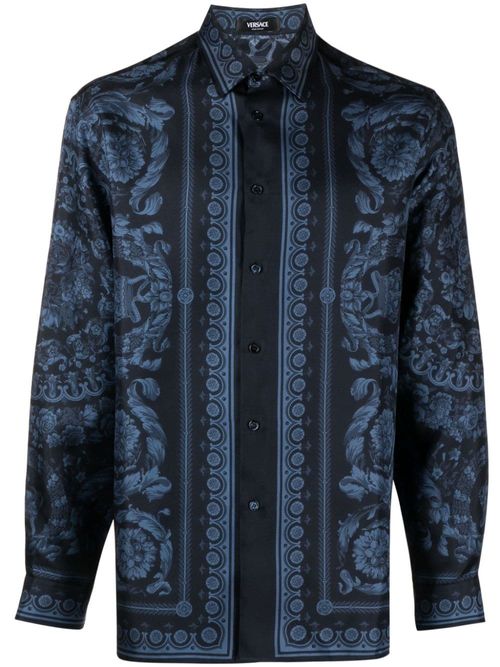 Versace Silk Shirt With Medusa Logo - Fotografias de stock e mais
