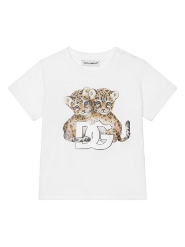 Cotton T-shirt with tiger print