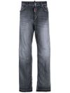 Jeans in cotone a gamba dritta effetto stonewashed
