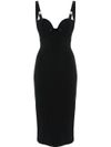 elisabetta franchi - Midi dress with bow and bustier neckline