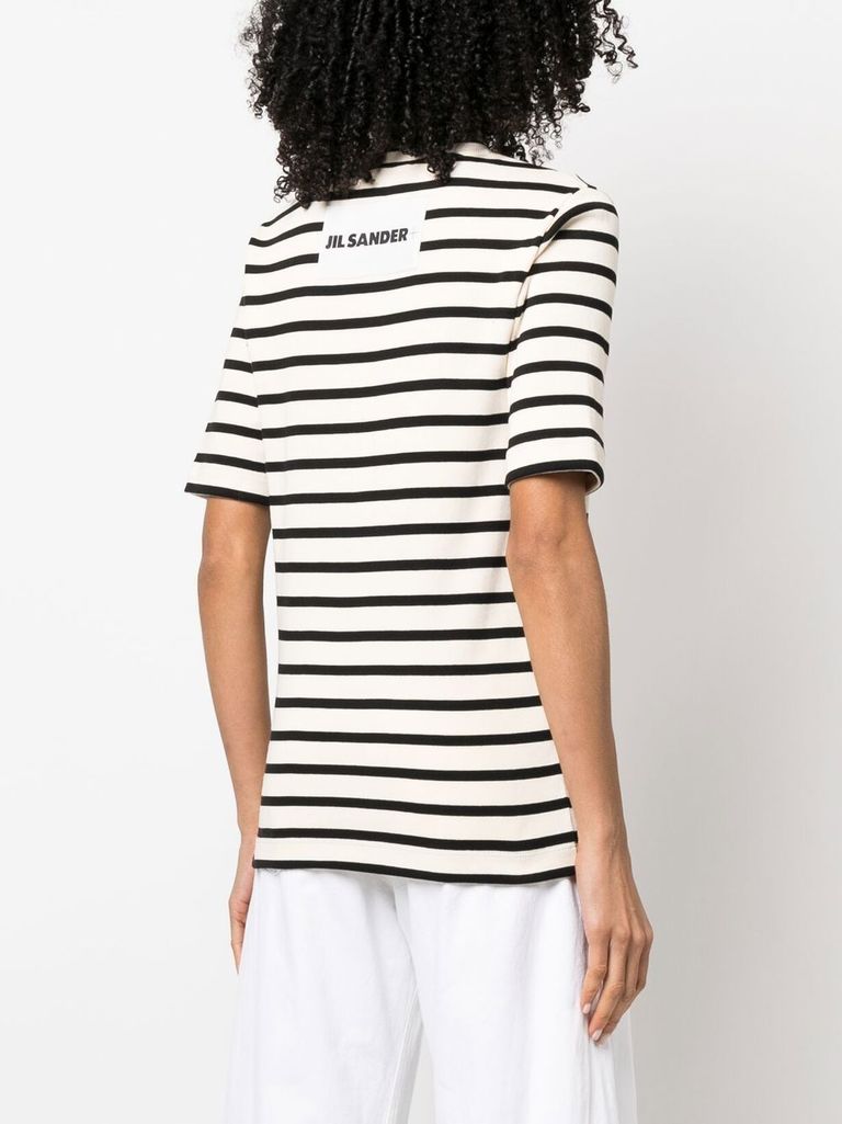 Jil Sander★素敵！Peplum Rib Crewneck Top Jil Sander Textured Crewneck Top | Pink | FARFETCH