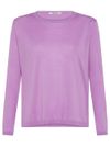 Round neck sweater in silk and cashmere blend