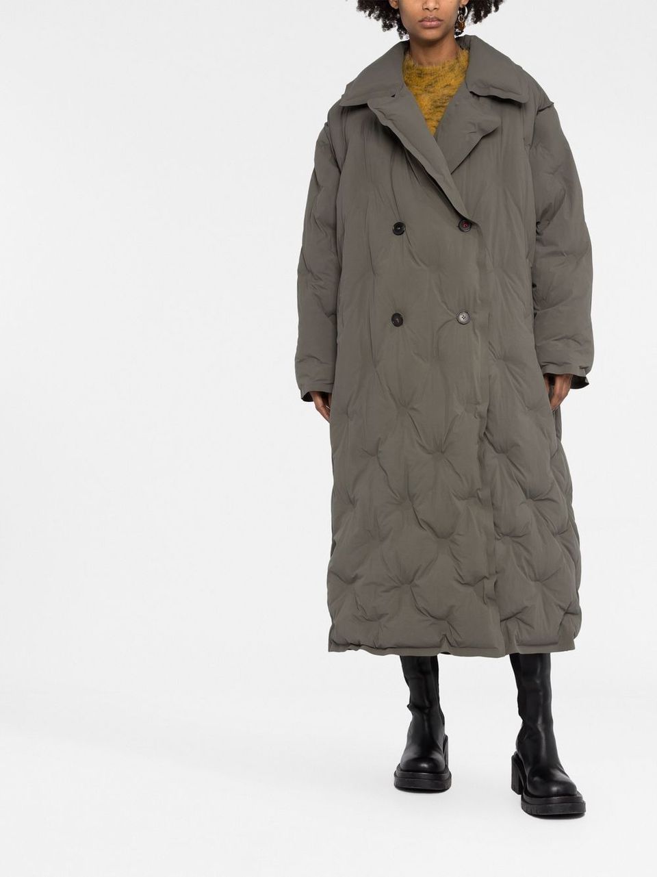 Padded mid-length coat