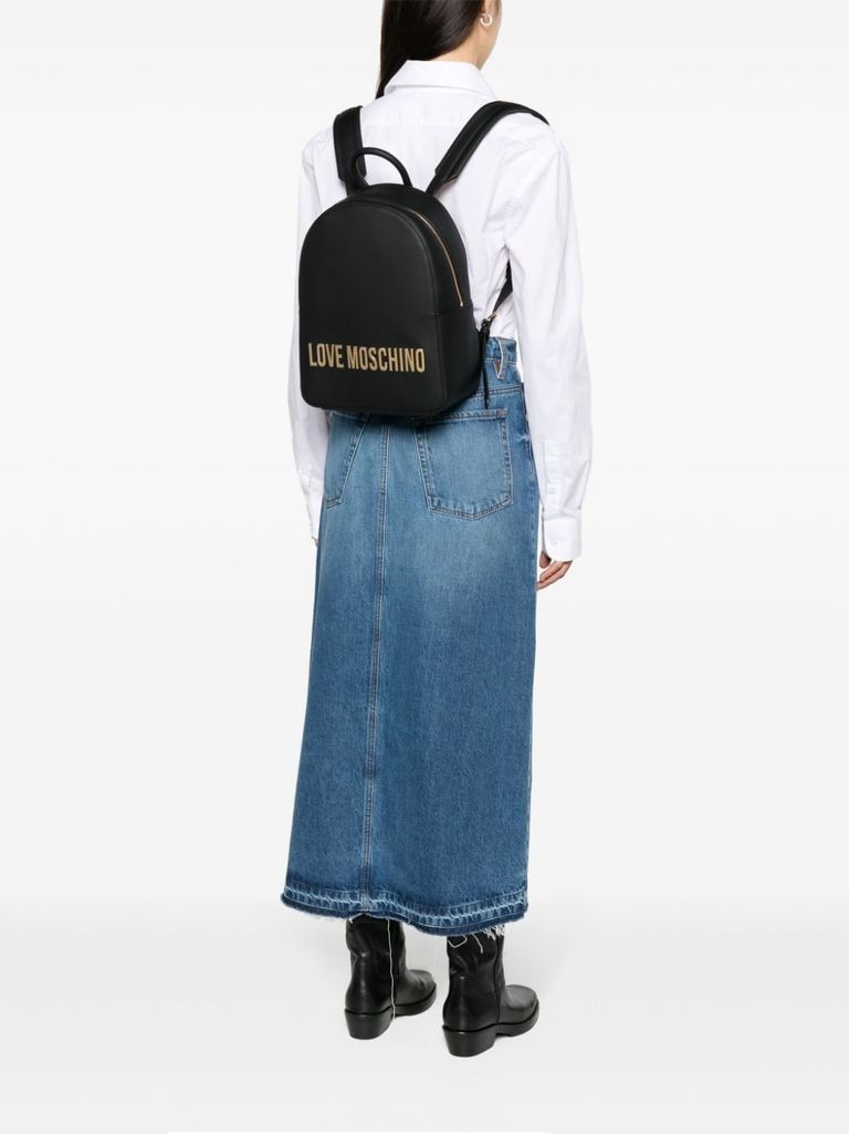 Love moschino canvas backpack best sale