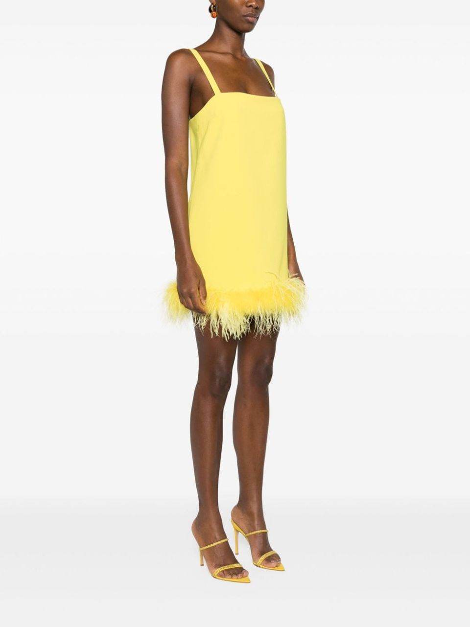 Dress with feathers