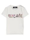 versace - T-shirt with floral logo