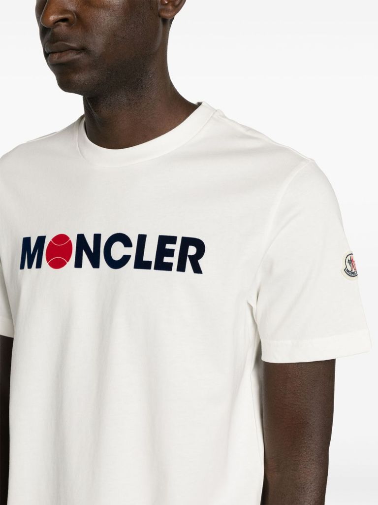 MONCLER MAGLIA SCOLLO AV T T-shirt white C-SCOM-18-1585 | eBay