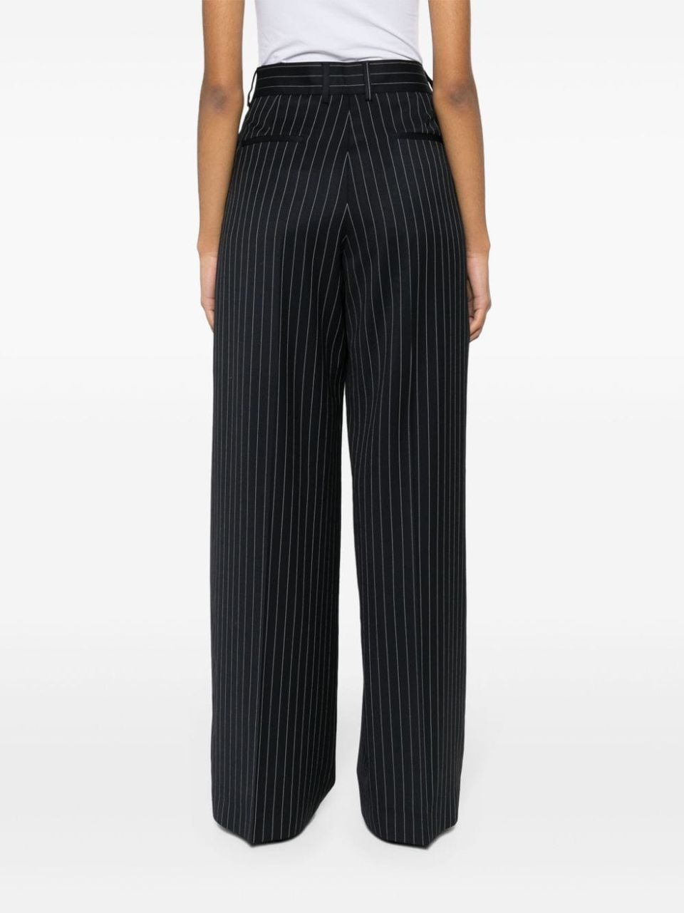 Pinstripe pattern trousers