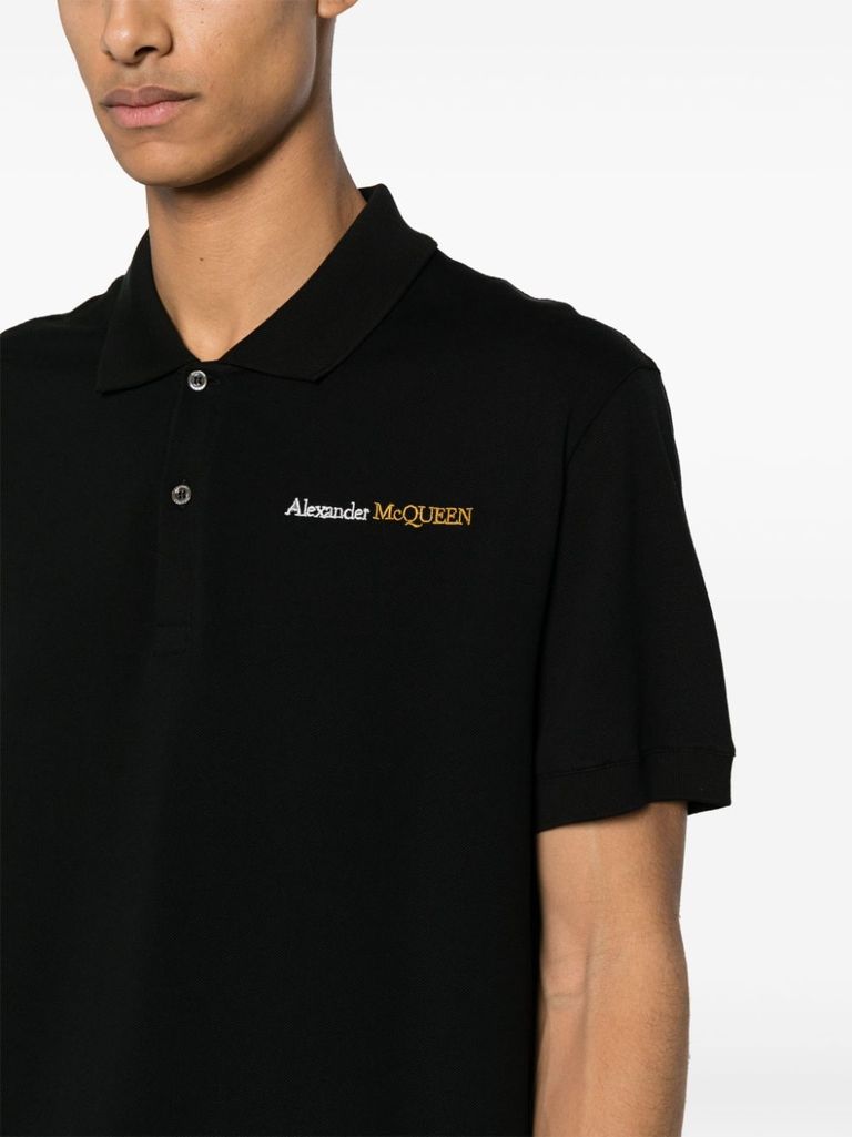 【Alexander McQUEEN】Mini Logo Polo Short Sleeve T-Shirt Alexander McQueen Collar polo short sleeves | The Fashion Square
