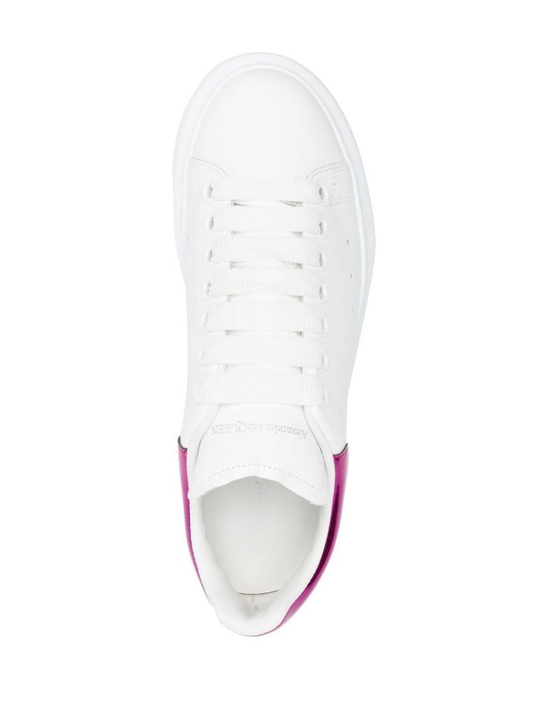 Sneakers Oversize in pelle bianco e fucsia