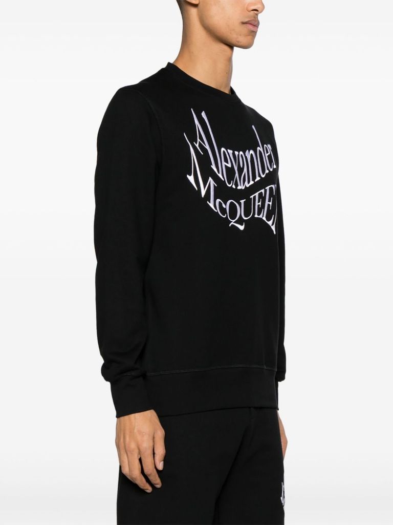 スウェット・トレーナー ALEXANDER MCQUEEN COTTON SWEATSHIRT WITH LOGO Alexander McQueen logo-print Cotton Sweatshirt | Black