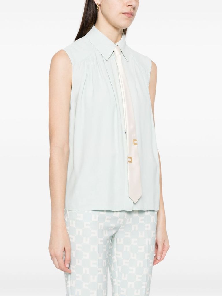【★完売必至★】ELISABETTA FRANCHI ☆ ネックレスTシャツ Elisabetta Franchi Blue Necklace T-shirt | Lace Boutique